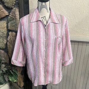 Allison Daley Multicolor Striped Blouse